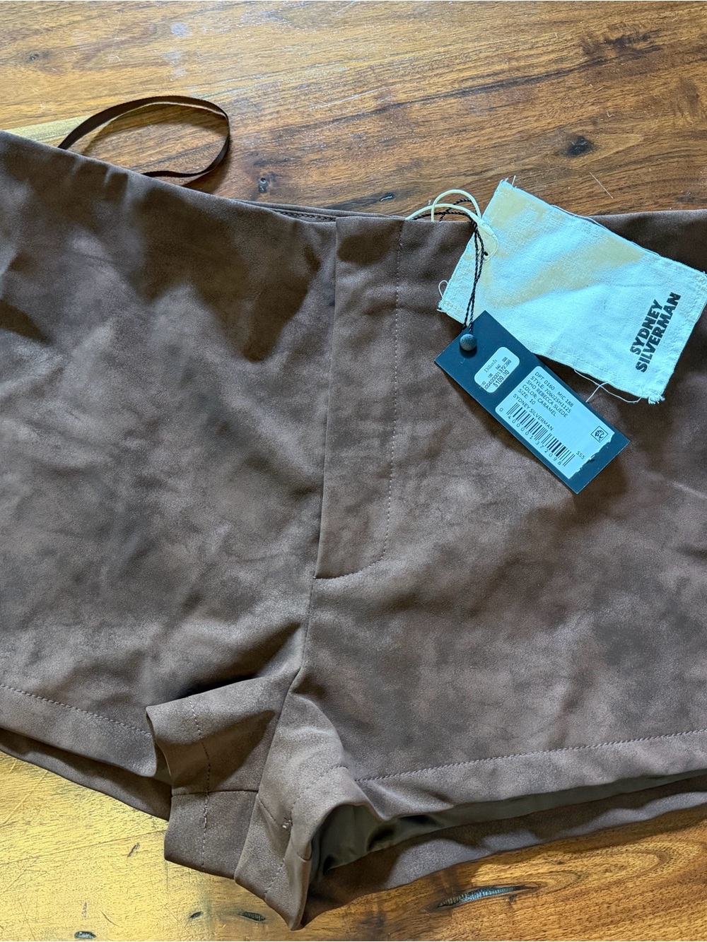 Gianni Bini Chestnut Brown Suede-Look Shorts